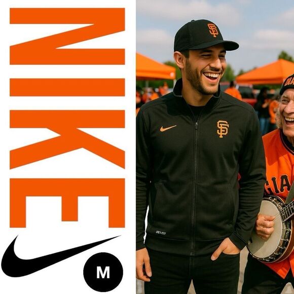 Nike BSBL DRI-FIT Genuine merchandise. Full Zip Black Polyester Men’s Medium - Picture 1 of 6